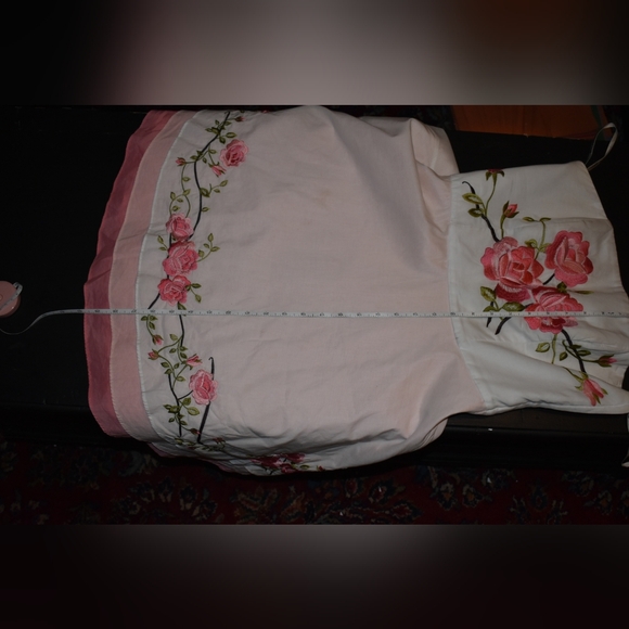 RARE Betsey Johnson Strapless Dress with Pink Floral Embroidery - Picture 8 of 9